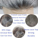 Grey Lace Front Hairpiece For Men Daily