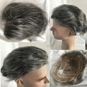Grey Lace Front Hairpiece For Men Daily