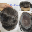 Grey Lace Front Hairpiece For Men Daily