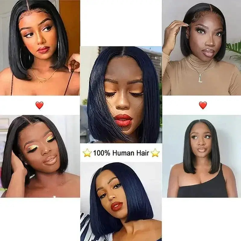 Premium Remy Human Hair Lace Front Bob Wig 4x4 Glueless