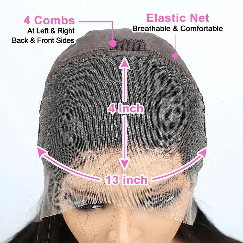 Premium Remy Human Hair Lace Front Bob Wig 4x4 Glueless