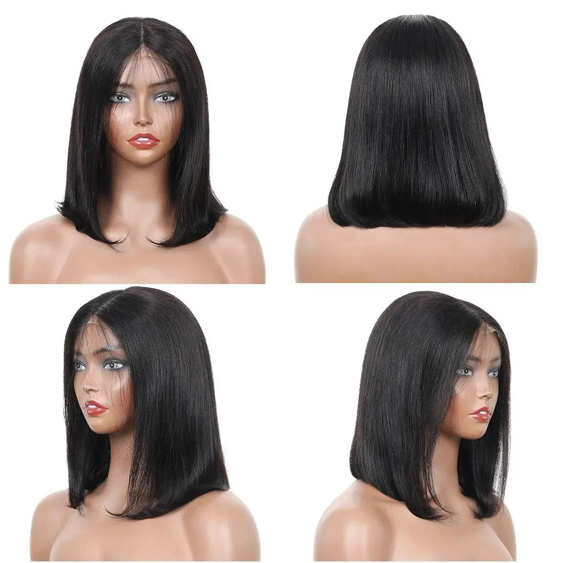Premium Remy Human Hair Lace Front Bob Wig 4x4 Glueless