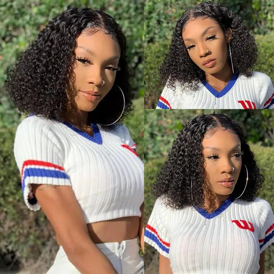 Premium Malaysian Kinky Curly Lace Front Wig Glamour Look