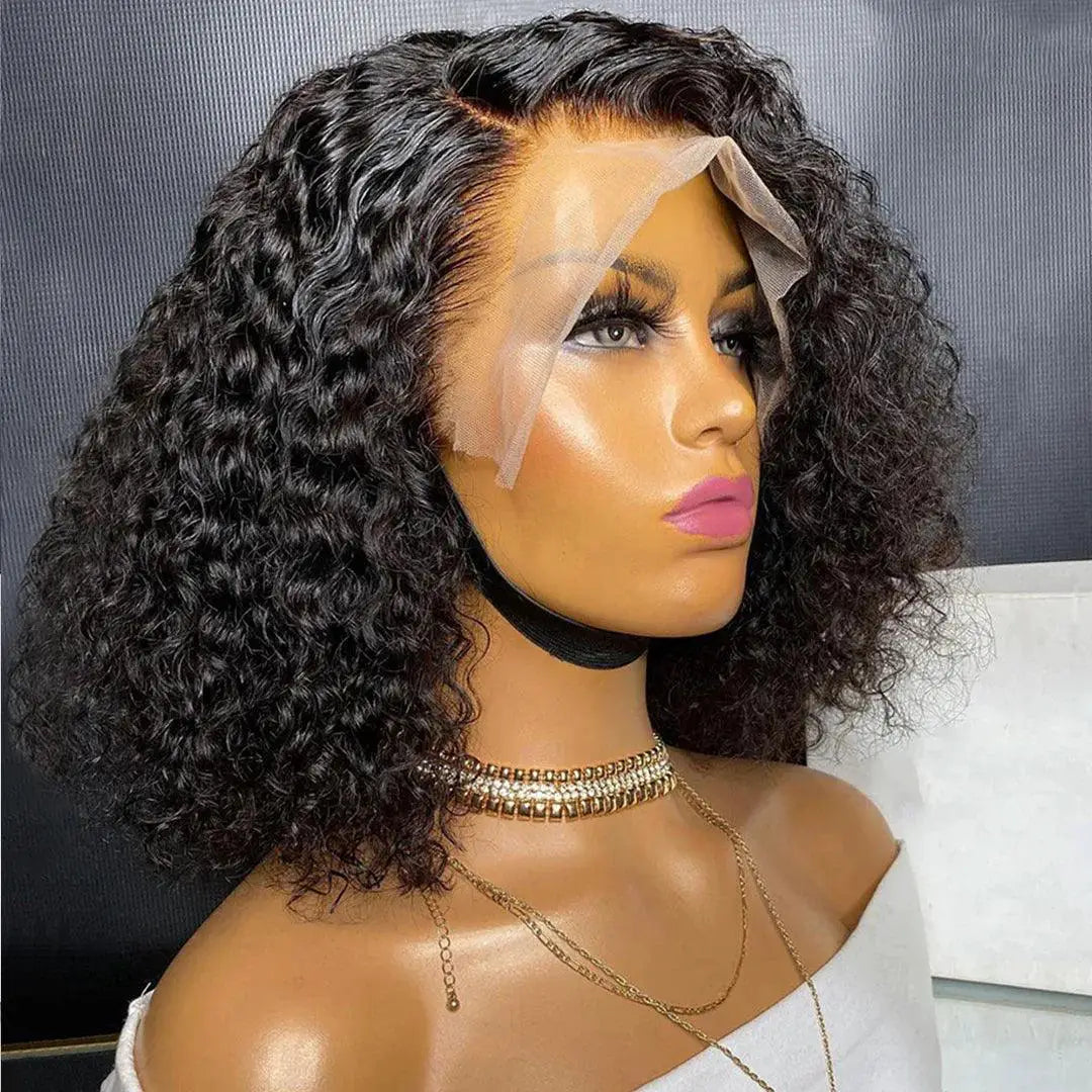 Premium Malaysian Kinky Curly Lace Front Wig Glamour Look