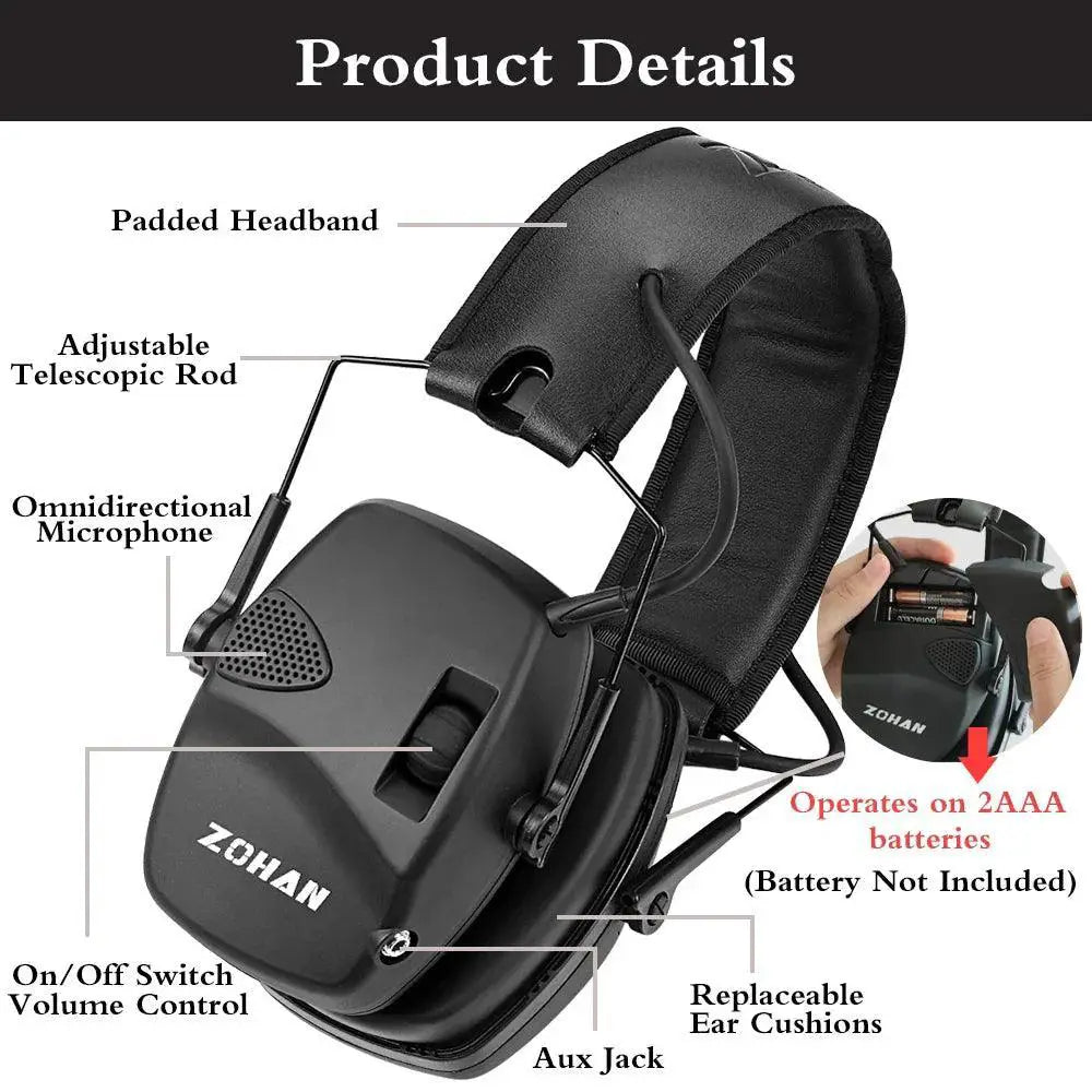 Premium Noise Canceling Electronic Shooting Earmuffs