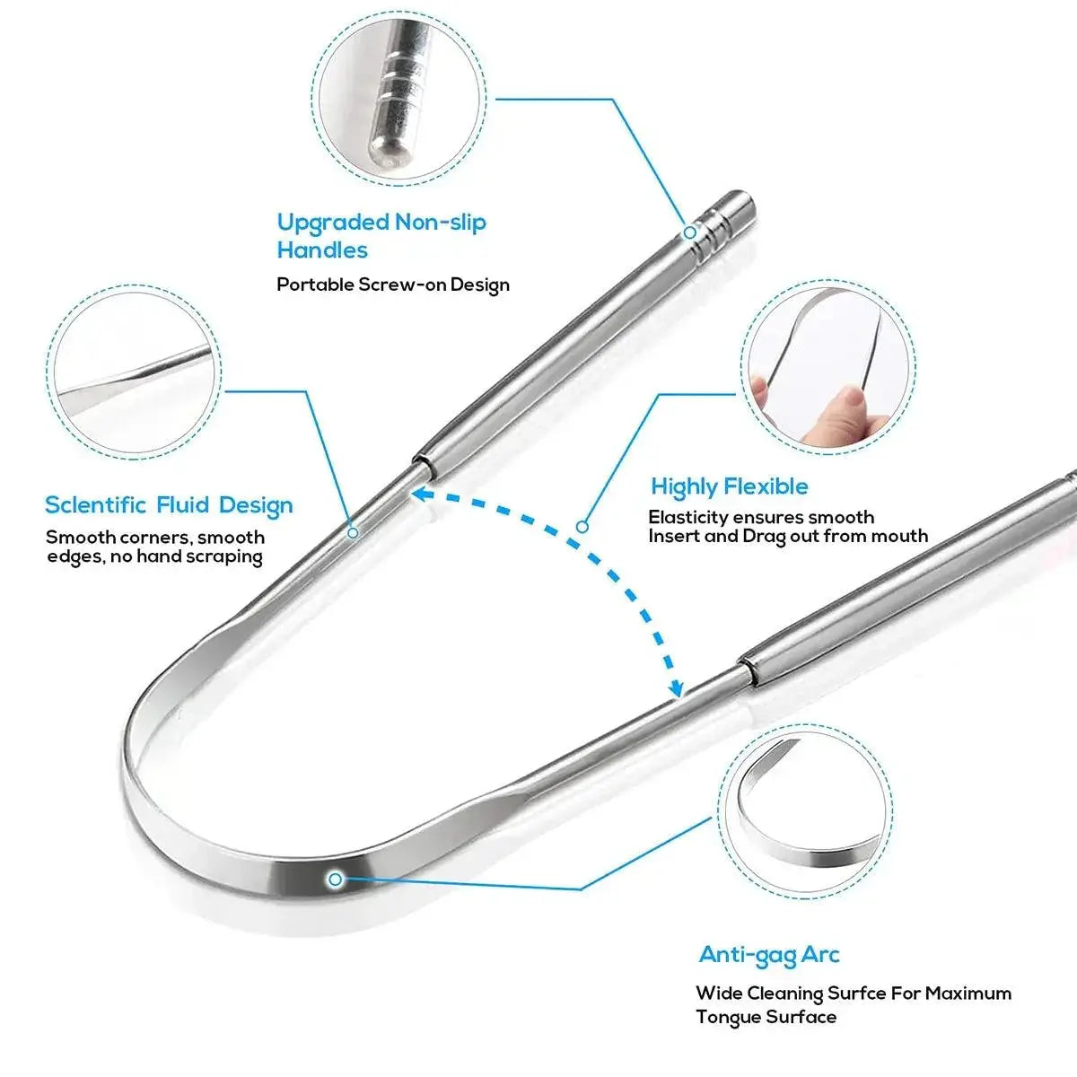 Premium Stainless Steel Tongue Scraper Set for Fresh Breath