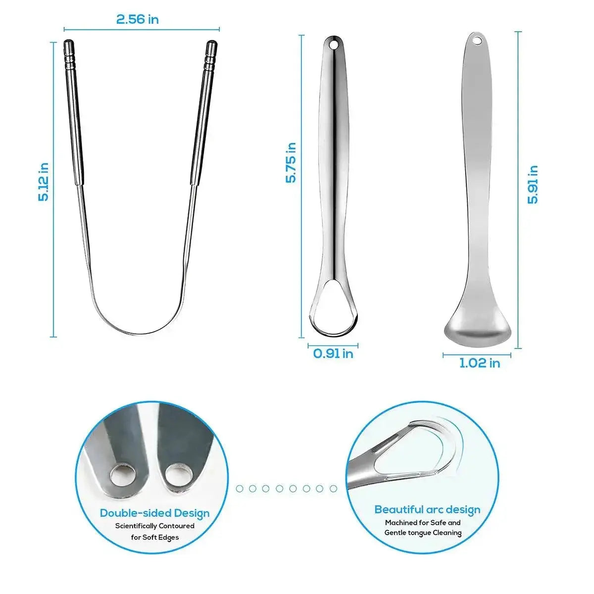 Premium Stainless Steel Tongue Scraper Set for Fresh Breath