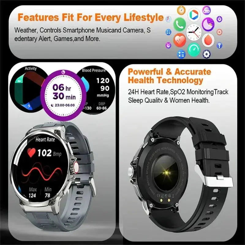 HD Fitness Smartwatch With Bluetooth Calling Premium Ultra