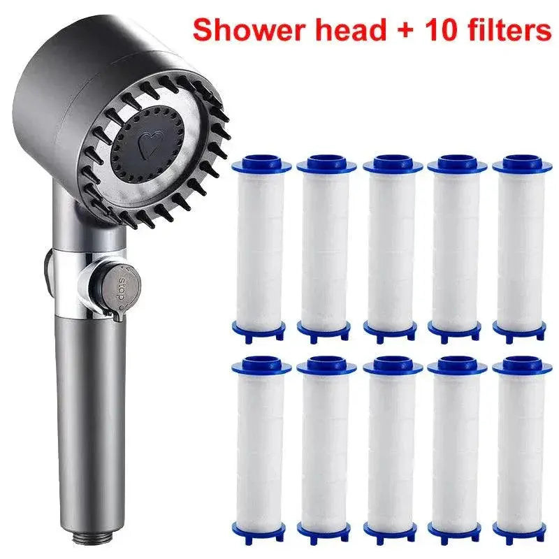 Pressurized Massage Showerhead Clean Water High Pressure