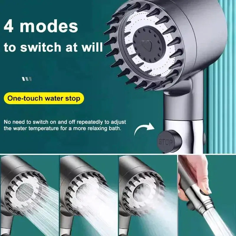 Pressurized Massage Showerhead Clean Water High Pressure