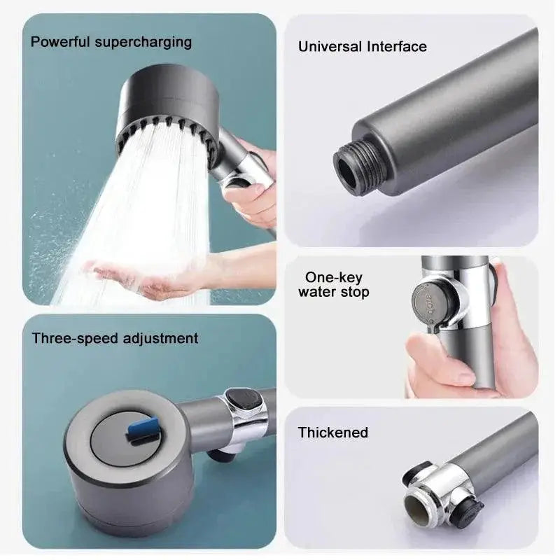 Pressurized Massage Showerhead Clean Water High Pressure