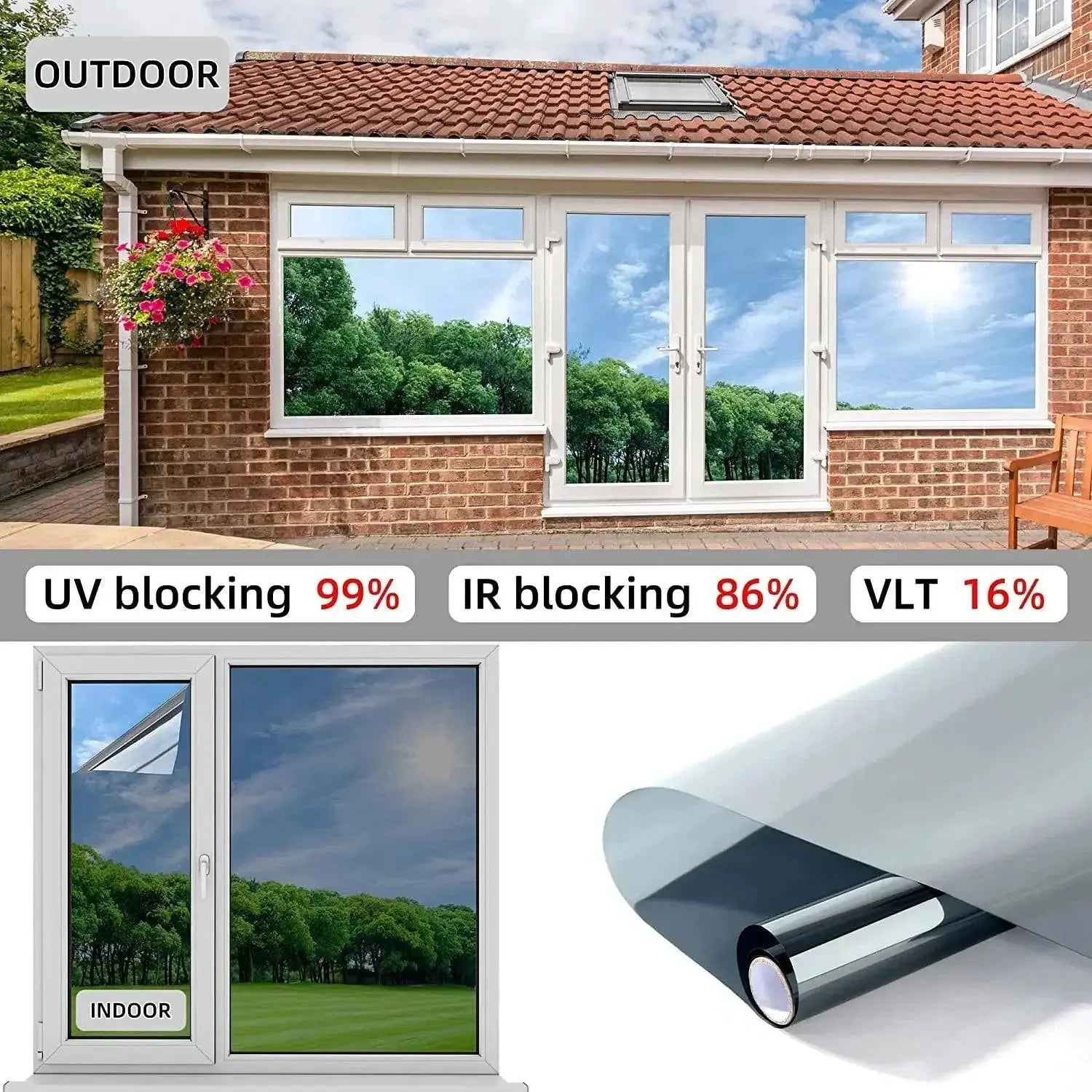 Privacy Window Film UV Blocking Heat Control For Comfort
