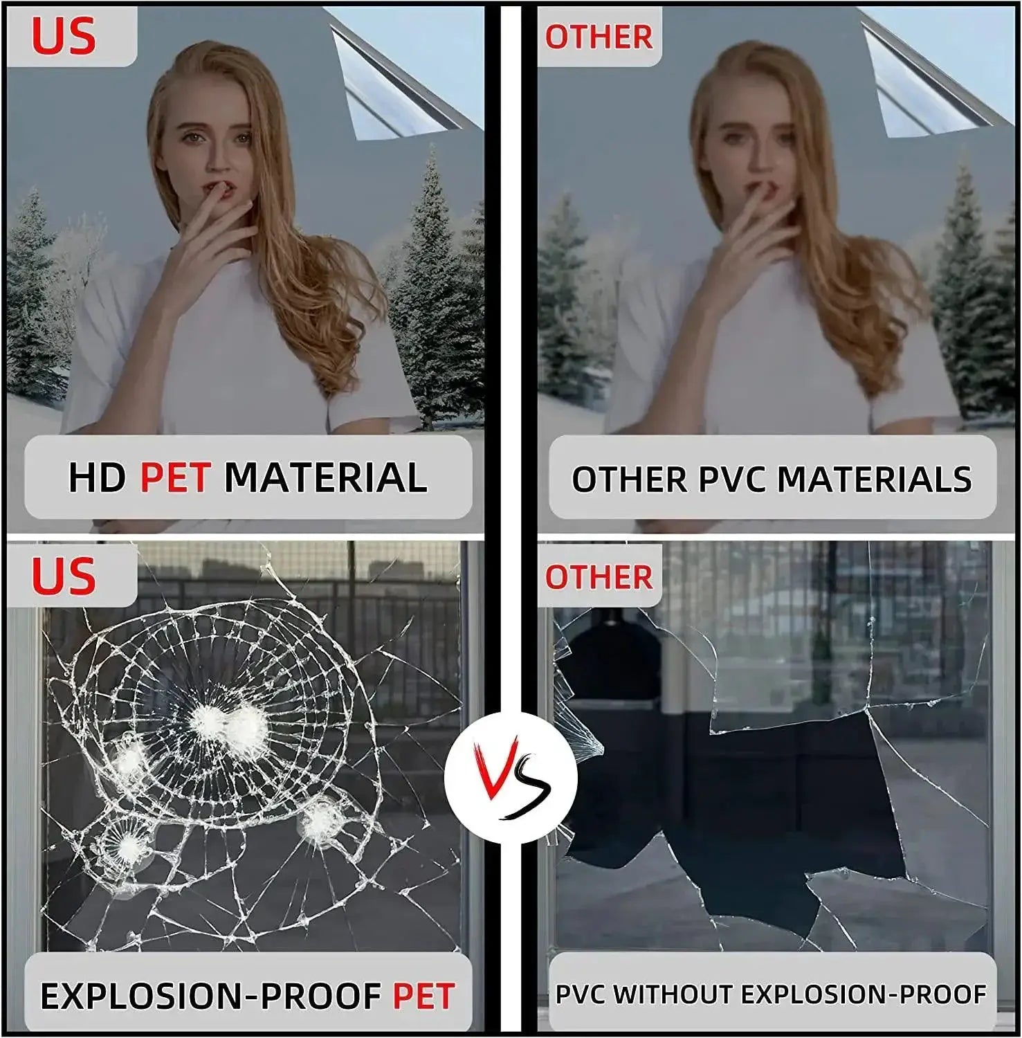 Privacy Window Film UV Blocking Heat Control For Comfort