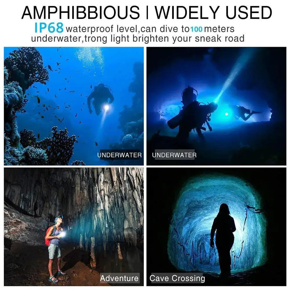 Professional Diving Flashlight Waterproof Light Adventures