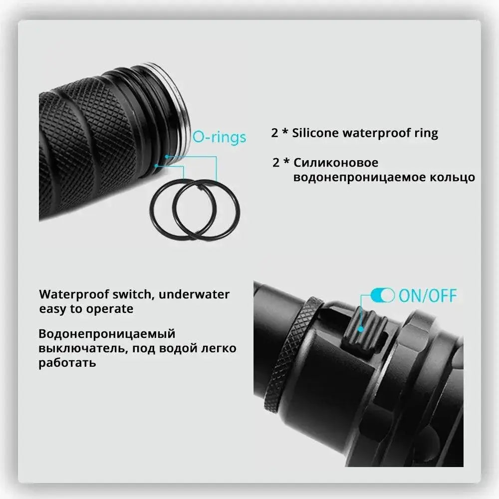 Professional Diving Flashlight Waterproof Light Adventures