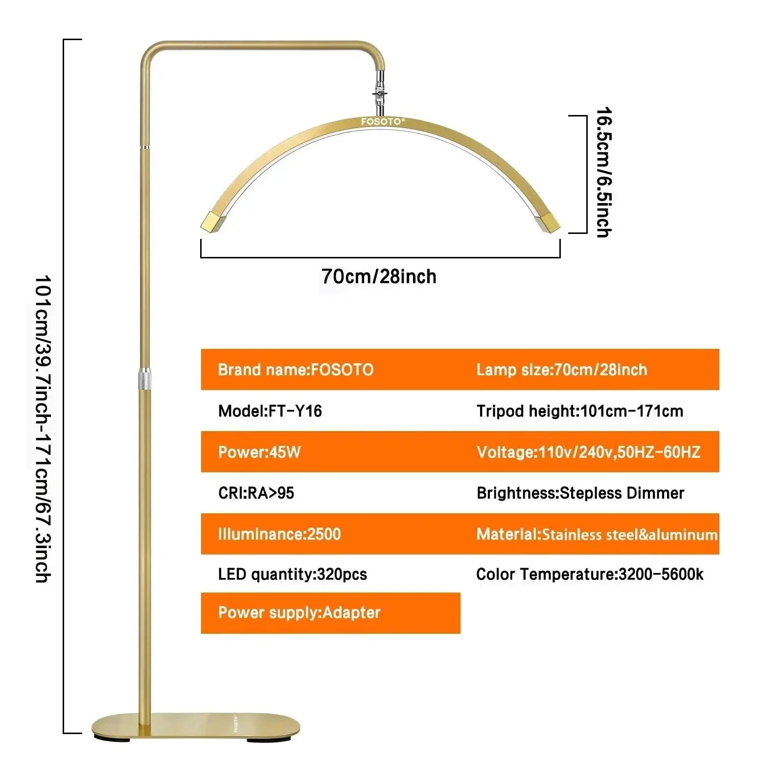 Professional Half Moon LED Ring Light for Makeup Artists