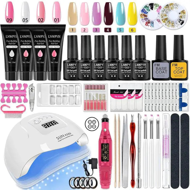 Professional Nail Art Set With UV Lamp And Gel Polish Kit