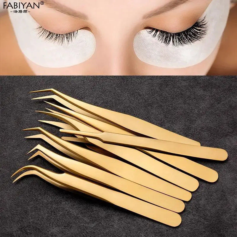 Professional Precision Stainless Steel Eyelash Tweezers