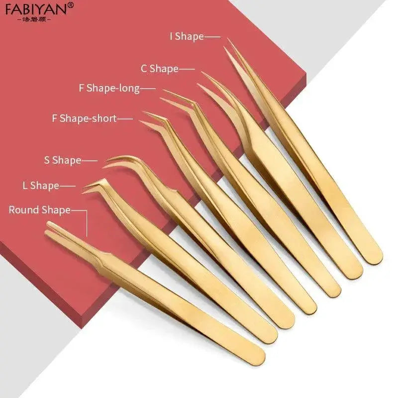 Professional Precision Stainless Steel Eyelash Tweezers