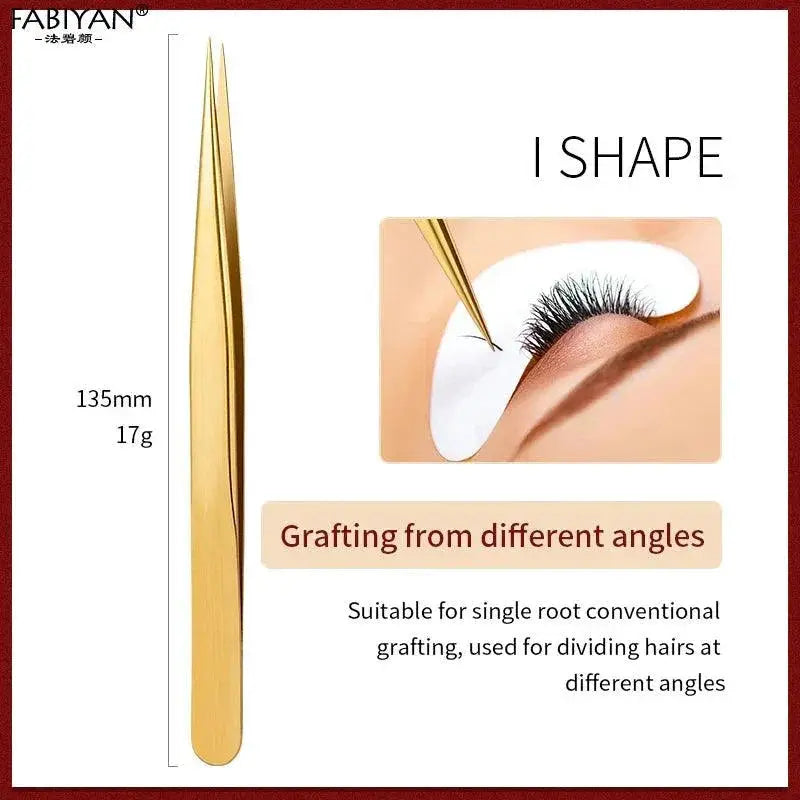 Professional Precision Stainless Steel Eyelash Tweezers