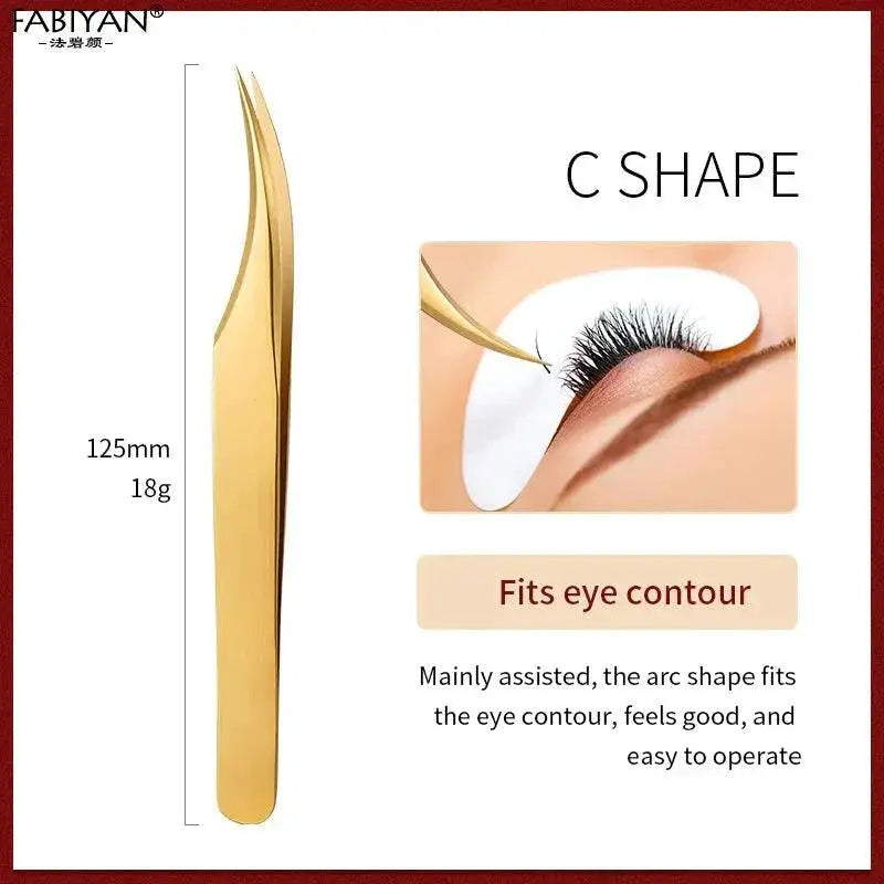 Precision Stainless Steel Eyelash Tweezers — product view 9