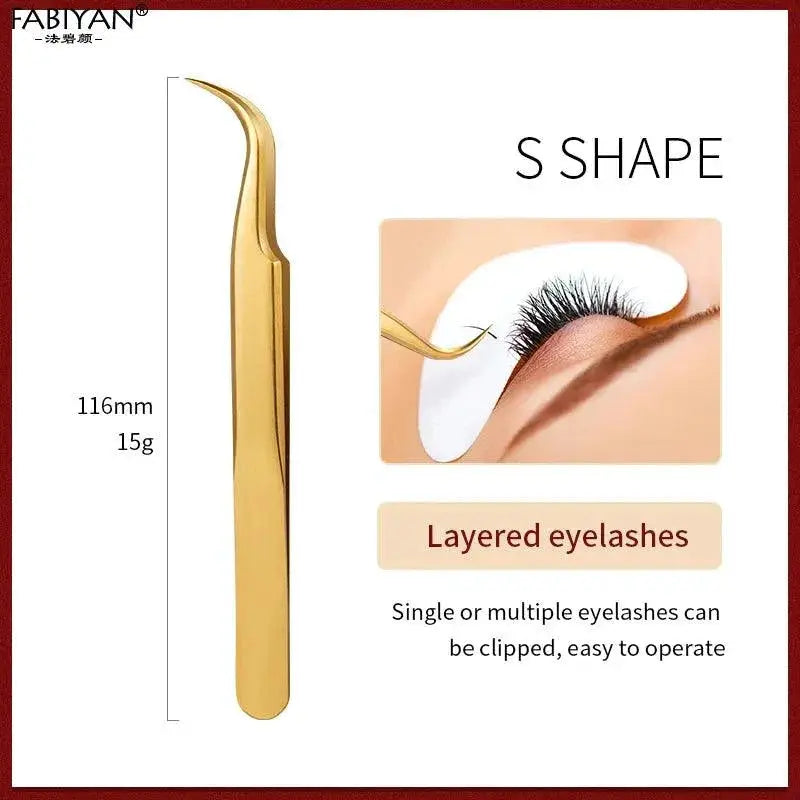 Precision Stainless Steel Eyelash Tweezers — product view 8