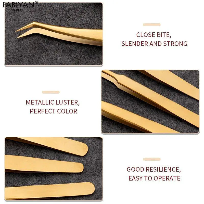 Professional Precision Stainless Steel Eyelash Tweezers
