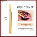 Professional Precision Stainless Steel Eyelash Tweezers