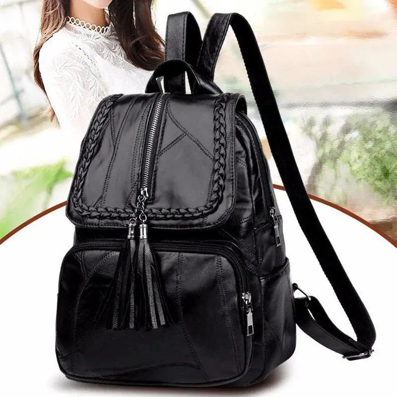 PU Leather Fashion Women Backpack Large Capacity Makeup Bag