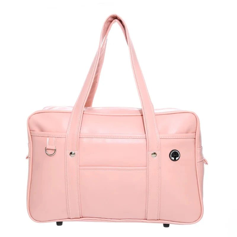 PU Leather Japanese Style Handbag Tote Large Capacity Waterproof Unisex Carryall