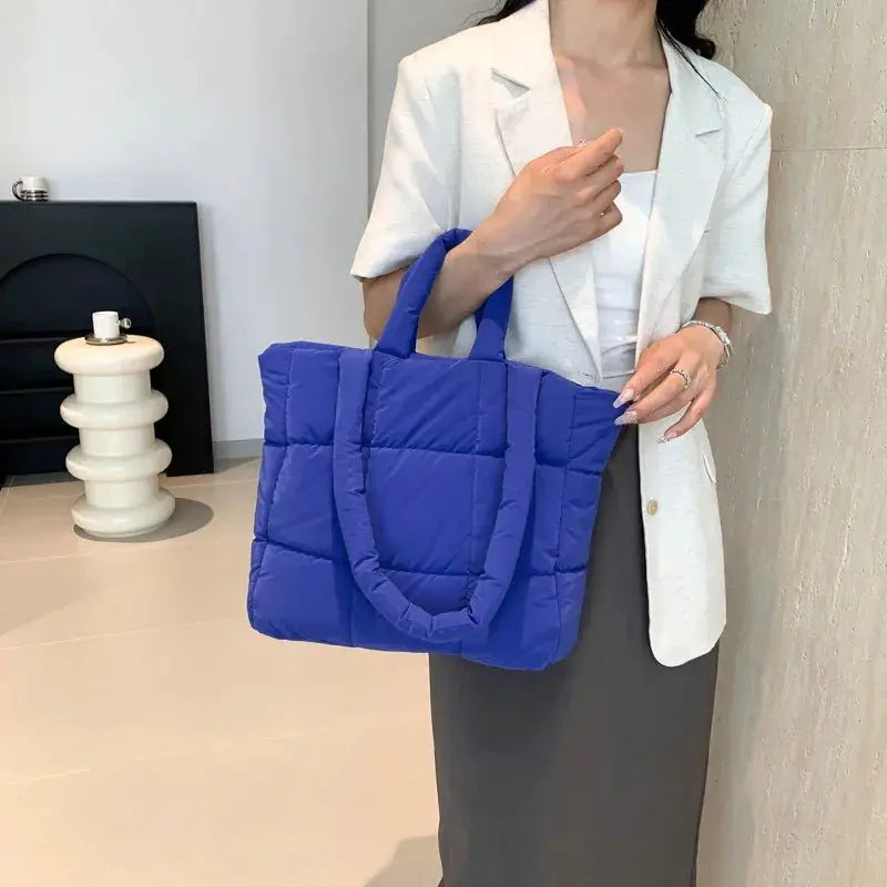 Puffer Tote Bag for Women Lightweight Down Cotton Handbag - OurLum.com