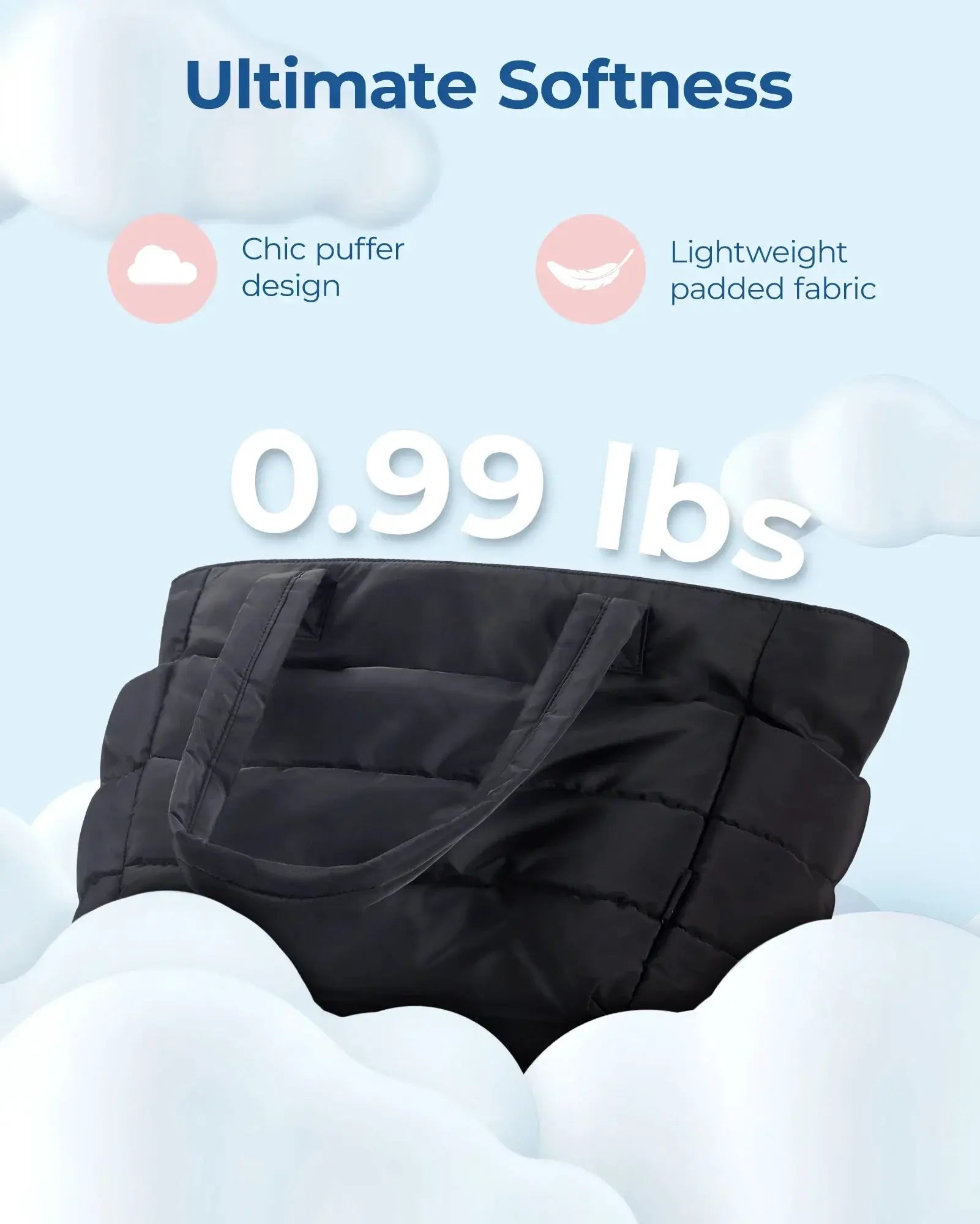Puffy Padded Tote Bag for Women Large Capacity Handbag