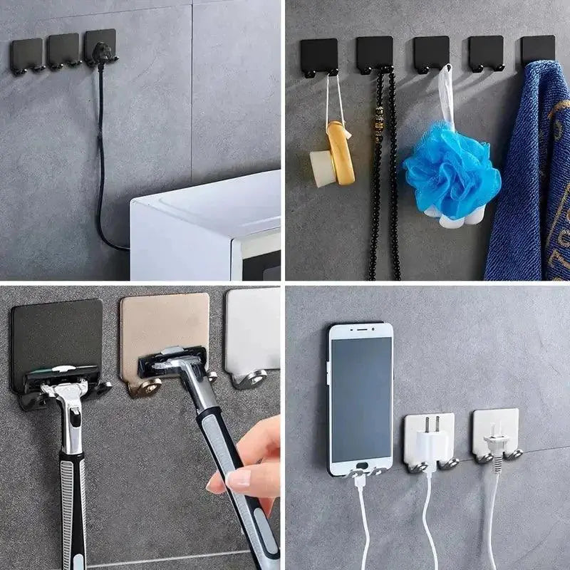 Punch Free Razor Holder Aluminum Bathroom Hook No Drill