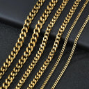 Punk Stainless Steel Curb Chain Necklaces Black Gold Chokers