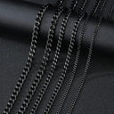 Punk Stainless Steel Curb Chain Necklaces Black Gold Chokers