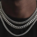 Punk Stainless Steel Curb Chain Necklaces Black Gold Chokers