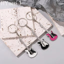 Punk Style Electric Guitar Keychain Vintage Heart Star Charms