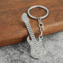 Punk Style Electric Guitar Keychain Vintage Heart Star Charms