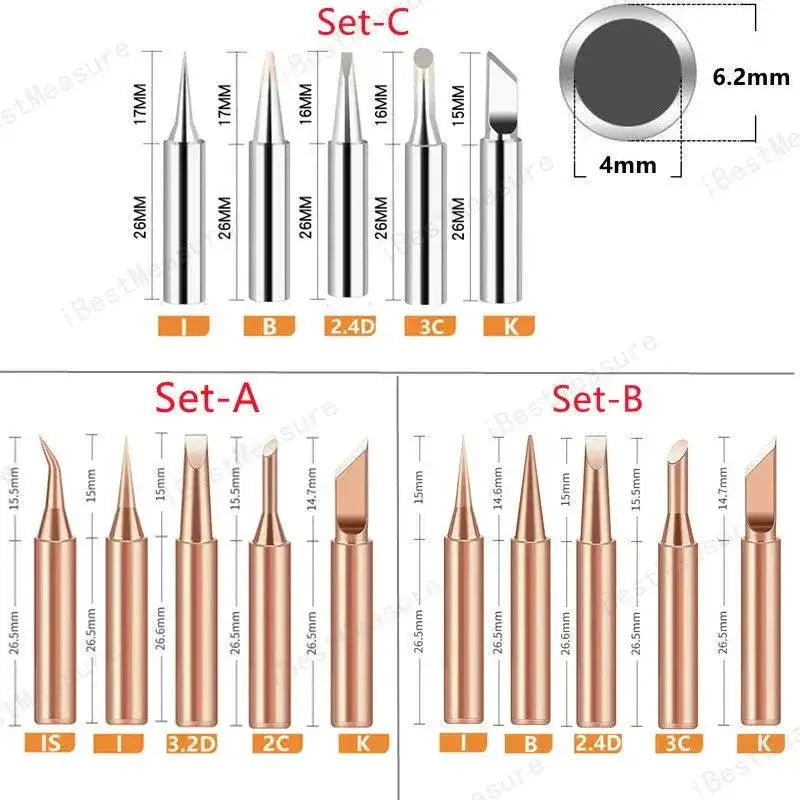 Copper Lead Free Solder Tips Set For Precision Soldering