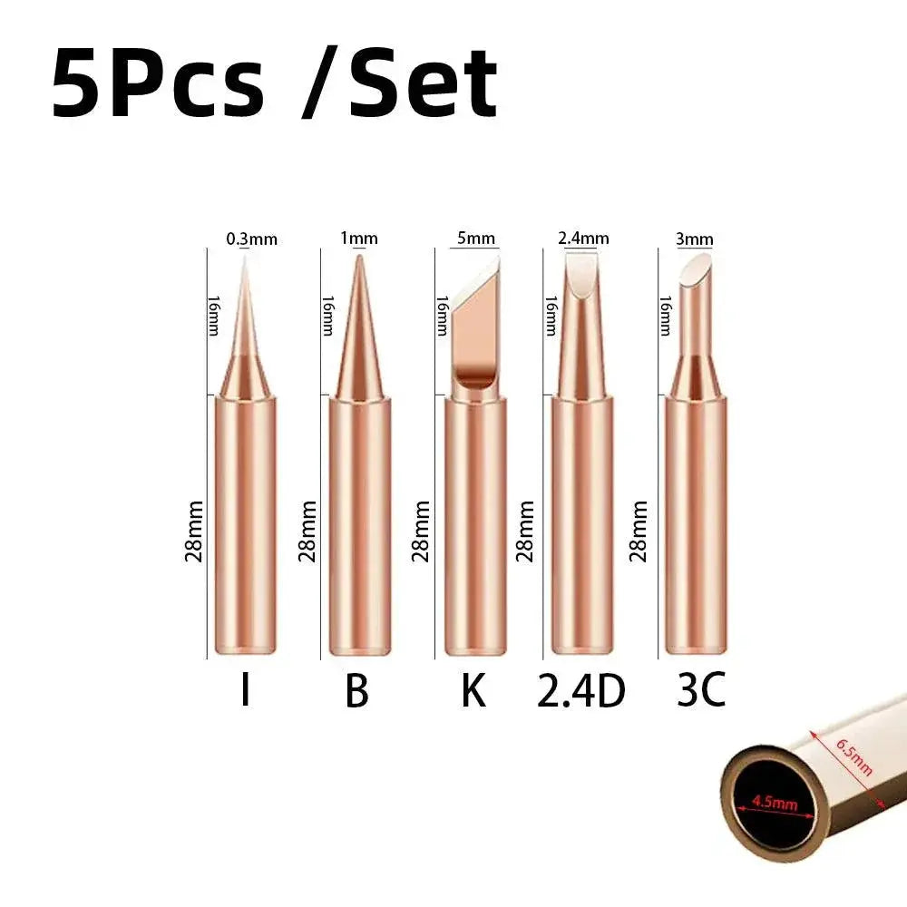 Pure Copper Soldering Iron Tips Set Upgrade Precision
