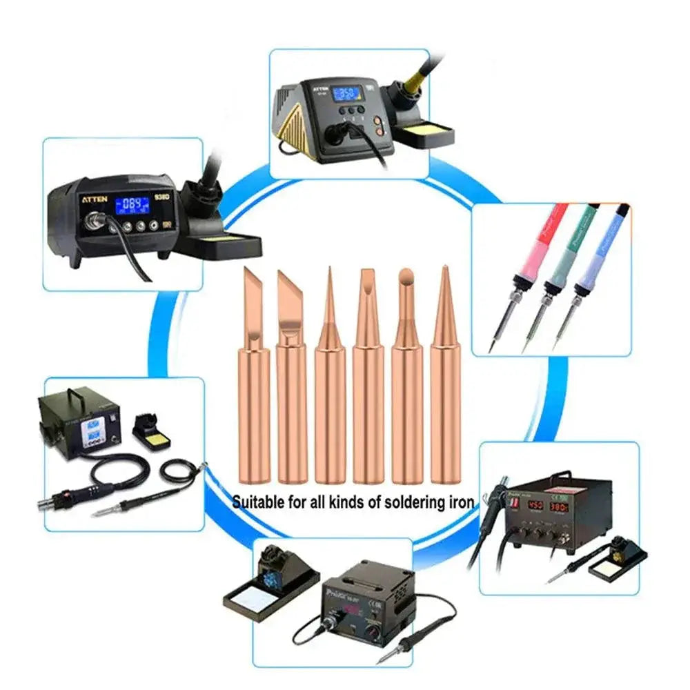 Pure Copper Soldering Iron Tips Set Upgrade Precision