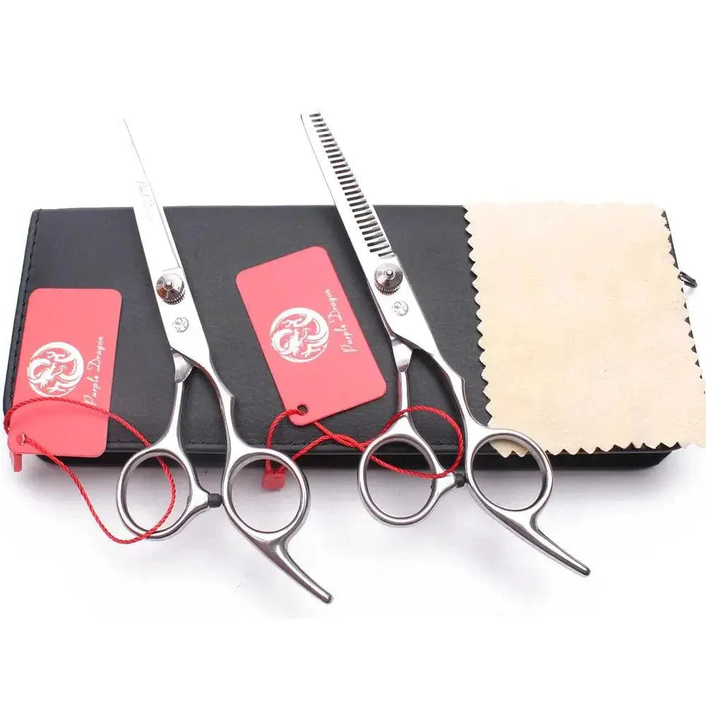 Purple Dragon Hair Cutting Shears Set Barber Scissors