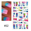 Purple Smoke Marble Nail Stickers Golden Wave Trendy Manicure