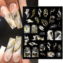 Purple Smoke Marble Nail Stickers Golden Wave Trendy Manicure