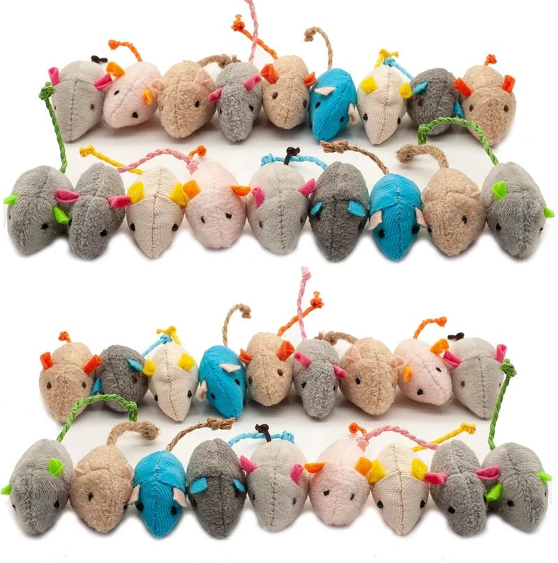 PurrfectPlay Catnip Plush Rattle Mouse Toys - Interactive Indoor Cat Enrichment
