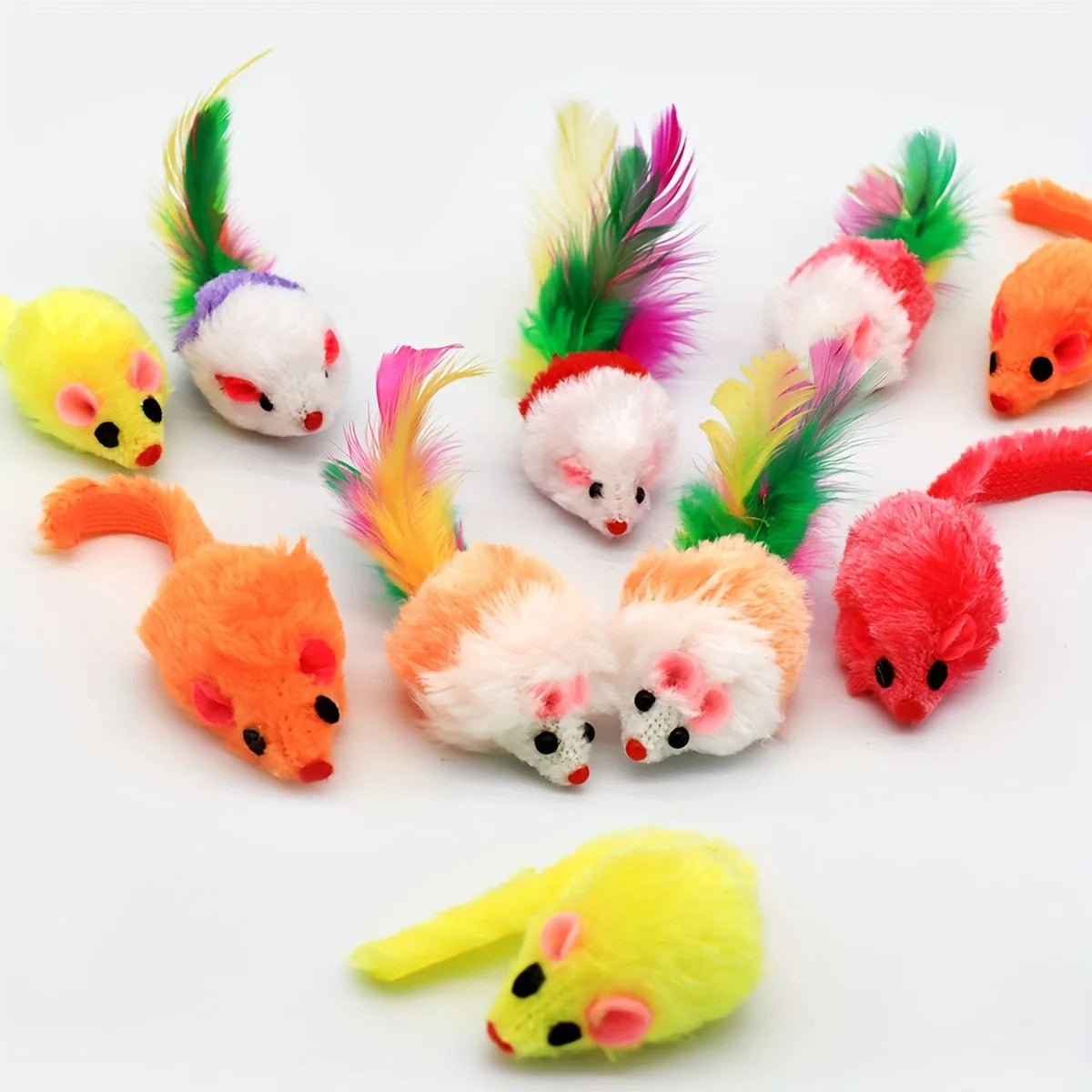 PurrfectPlay Catnip Plush Rattle Mouse Toys - Interactive Indoor Cat Enrichment