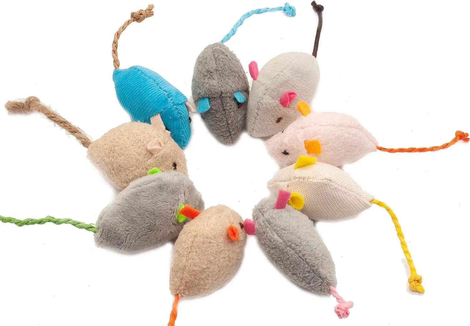 PurrfectPlay Catnip Plush Rattle Mouse Toys - Interactive Indoor Cat Enrichment