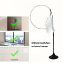 PurrJoy Cat Teaser Toy - Interactive Bell And Feather Wand With Long Suction Cup
