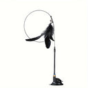 PurrJoy Cat Teaser Toy - Interactive Bell And Feather Wand With Long Suction Cup