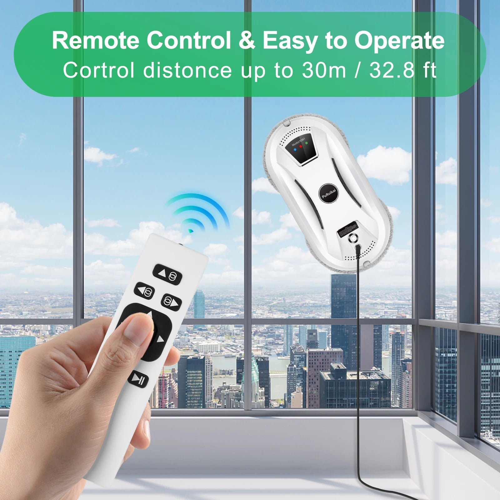 PuRuiKai Home Window Cleaning Robot Smart Glass Vacuum Cleaner One Key Operation
